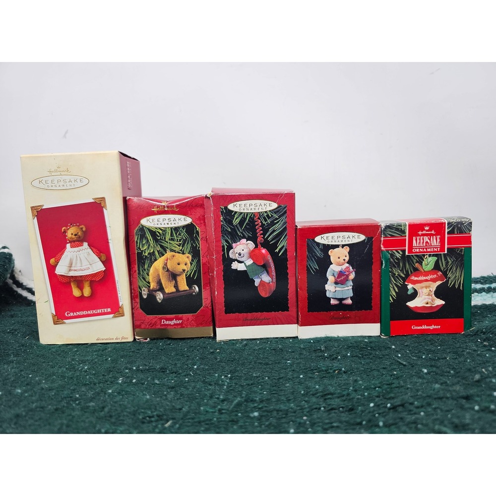Hallmark Keepsake Ornament Lot of 5 Daughter Granddaughter 1992-2002 Vintage